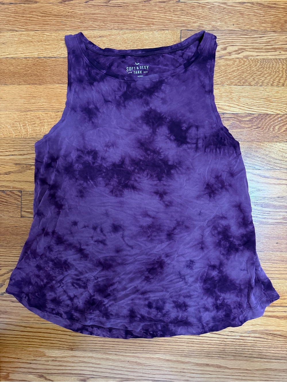 American Eagle Outfitters Purple Tie-Dye Tank Top